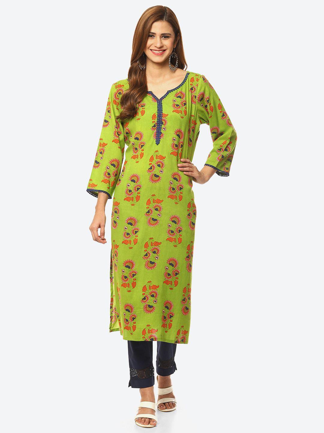 kurti's by menka floral printed kurta