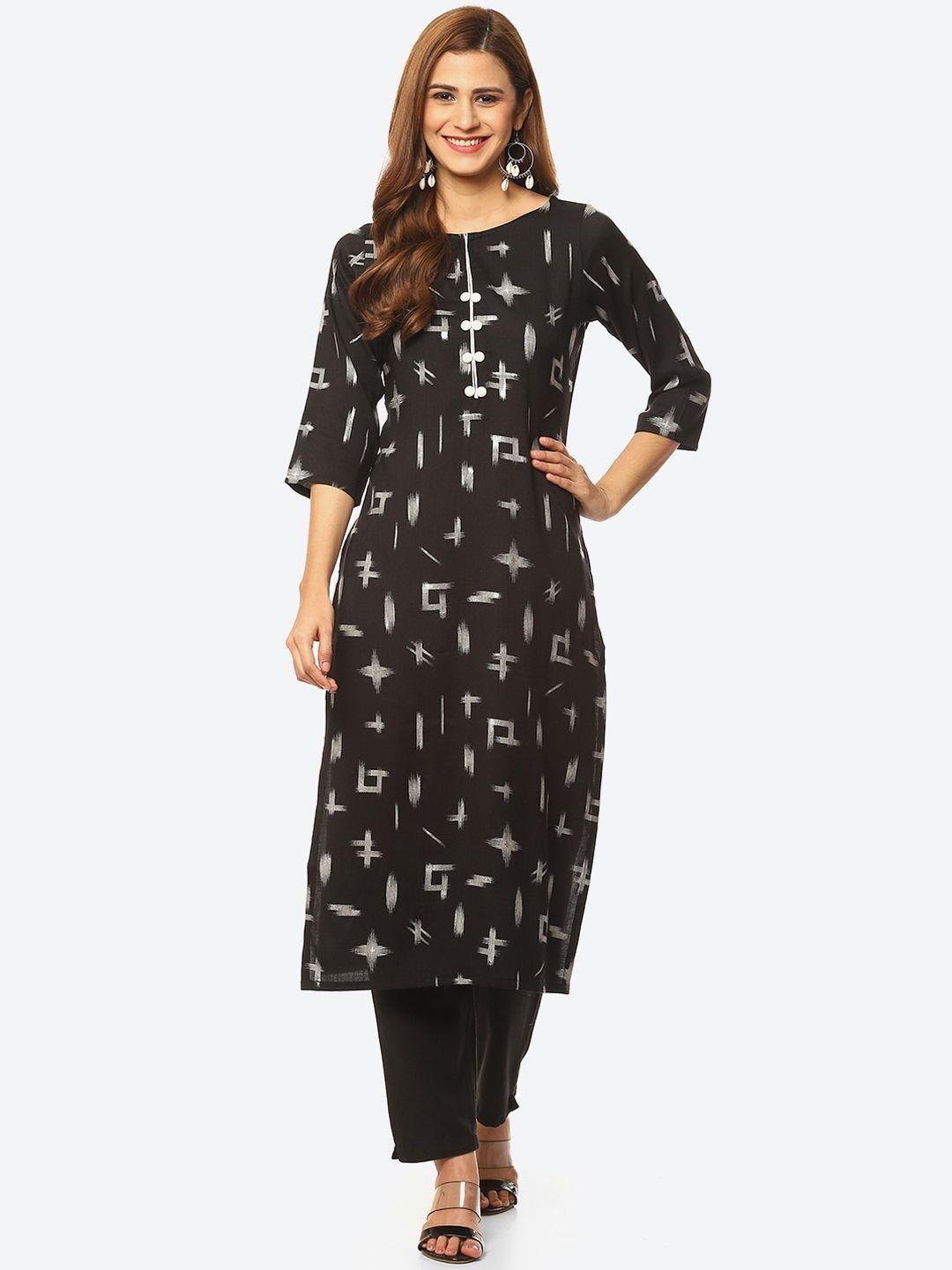 kurti's by menka women printed round neck kurta