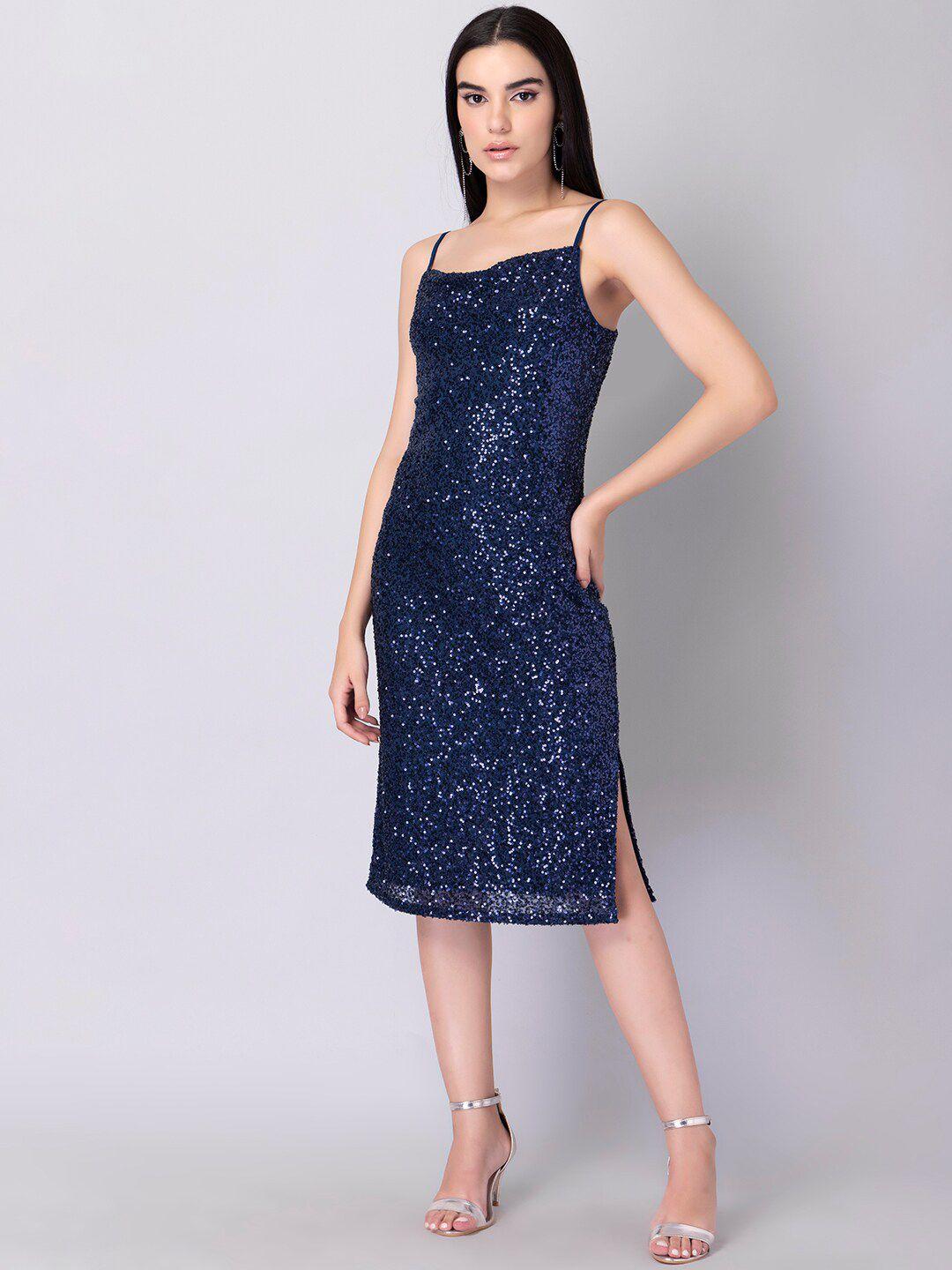 faballey sequined embellished sheath midi dress