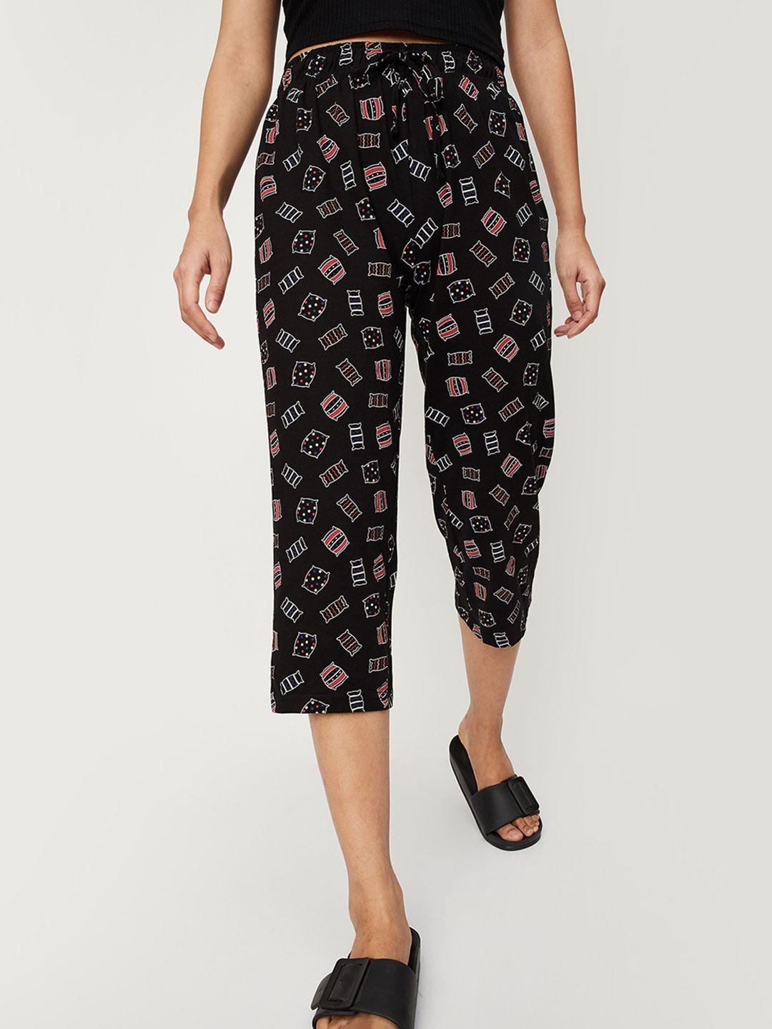 max women printed pure cotton lounge capris