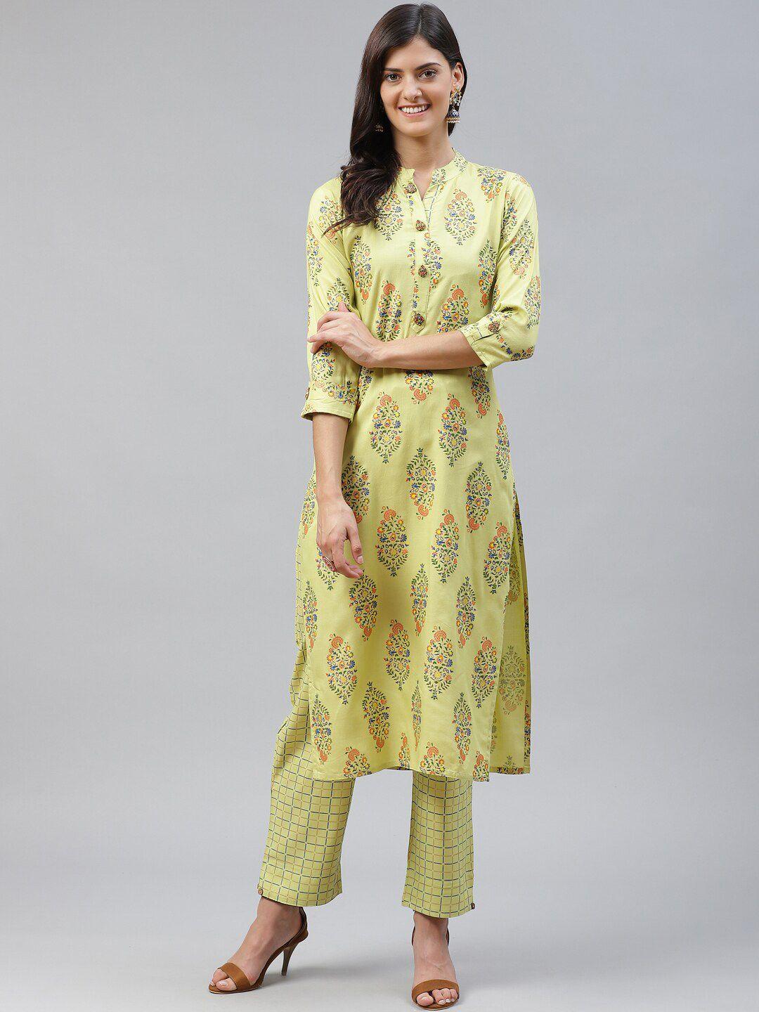 kalini ethnic motifs printed kurta with trousers