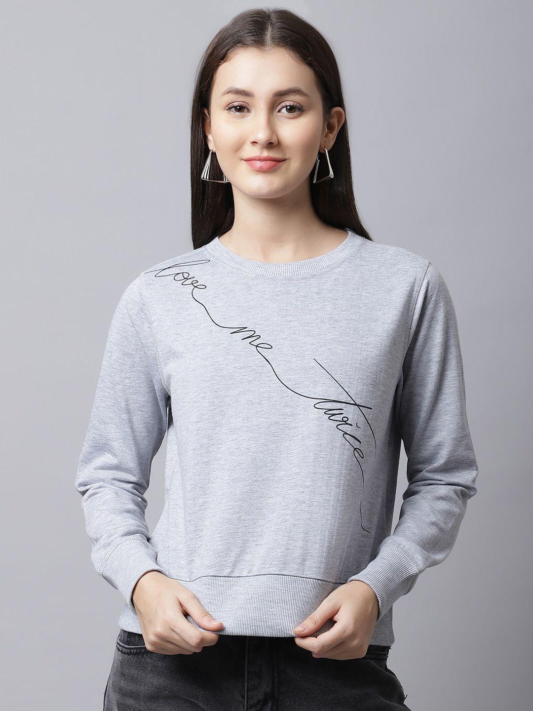 door74 women grey melange sweatshirt