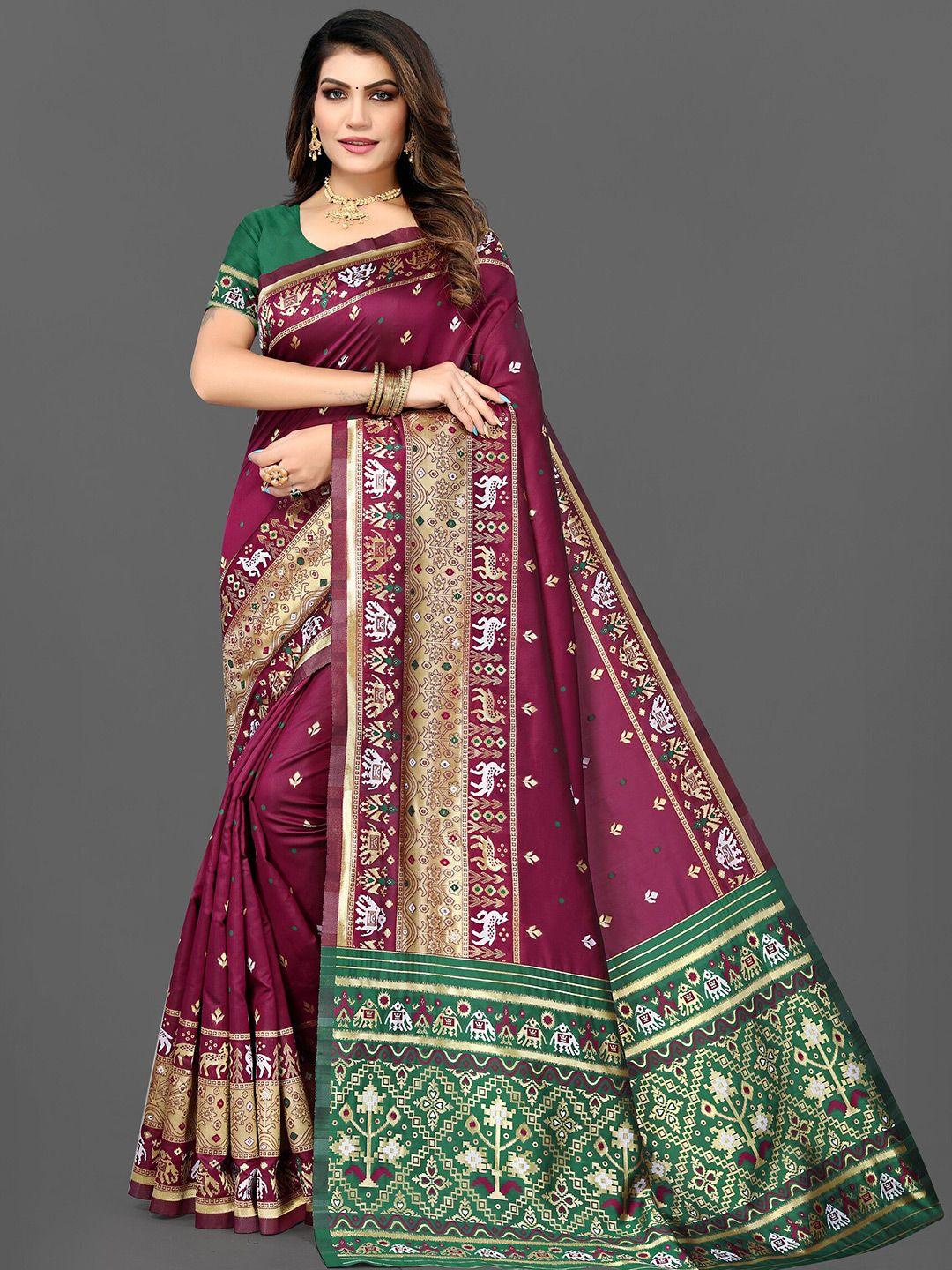 mitera woven design zari patola saree