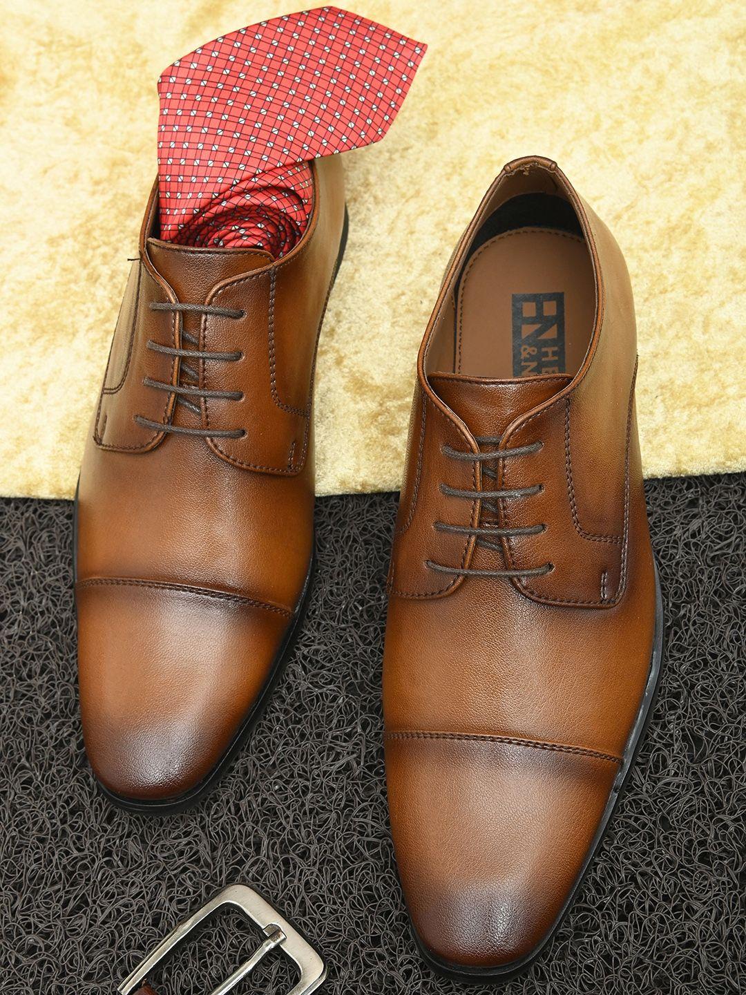 here&now men leather formal derbys