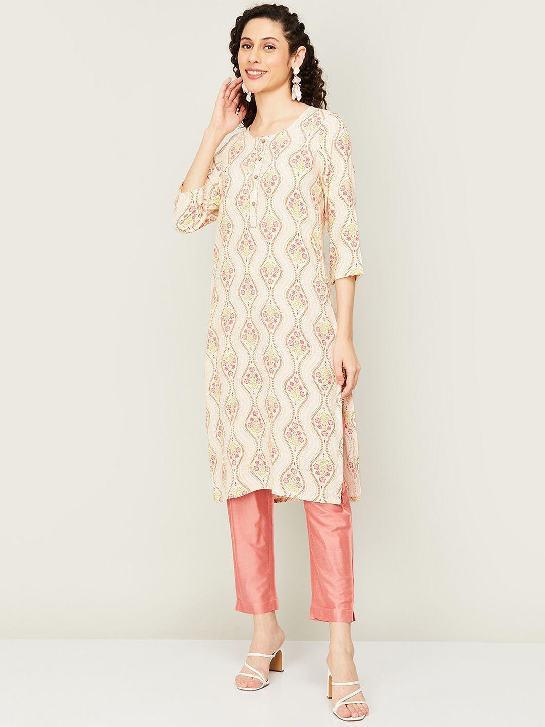 melange by lifestyle women floral printed kurta