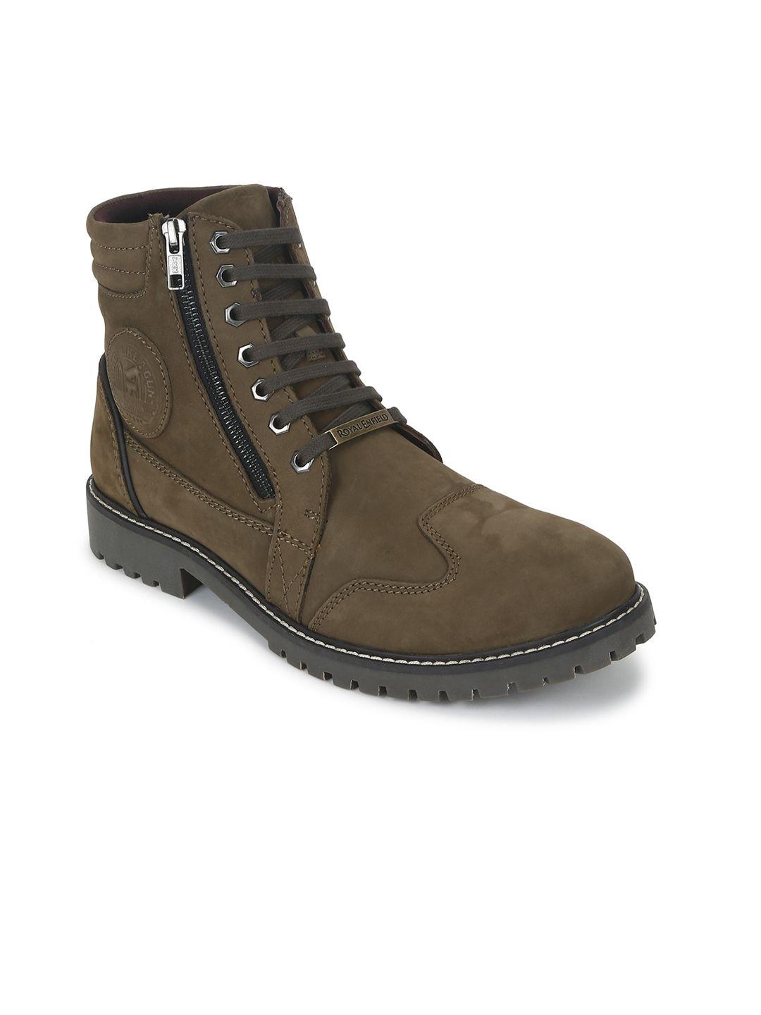 royal enfield men leather high-top boots