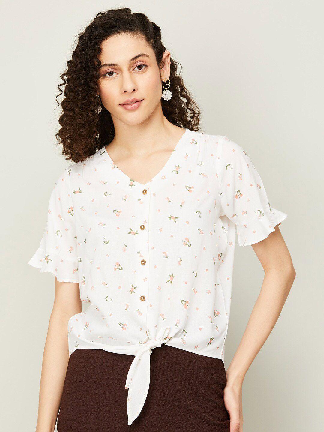 fame forever by lifestyle floral print shirt style top