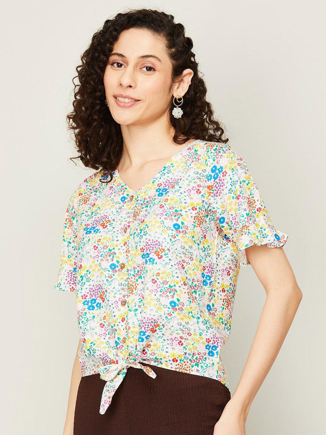 fame forever by lifestyle floral print shirt style top