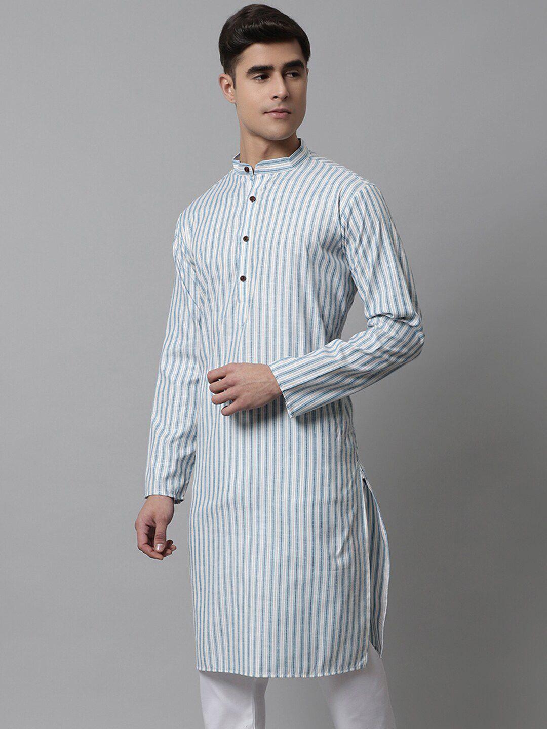 jompers men striped pure cotton kurta