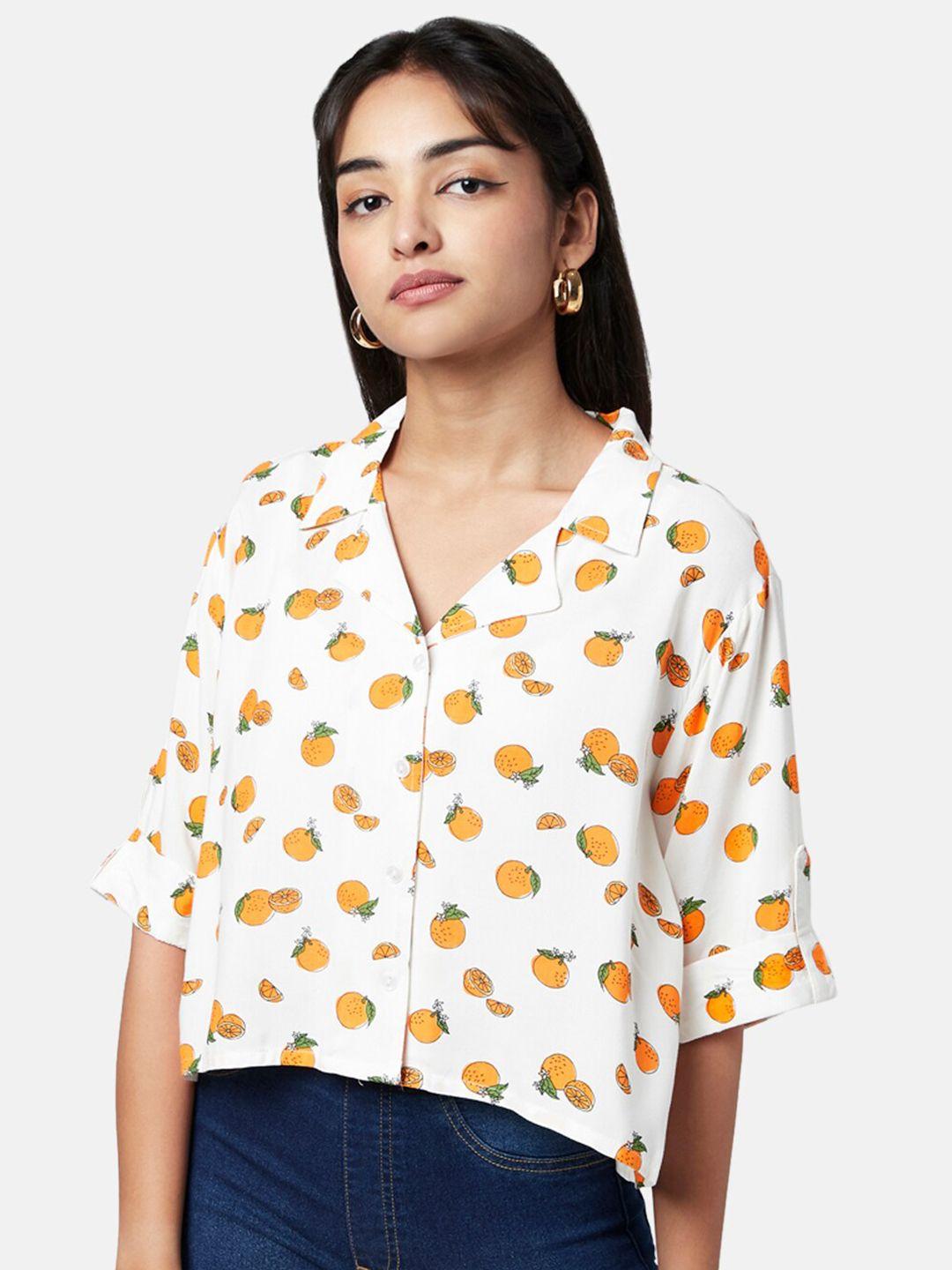 yu by pantaloons women printed shirt style top