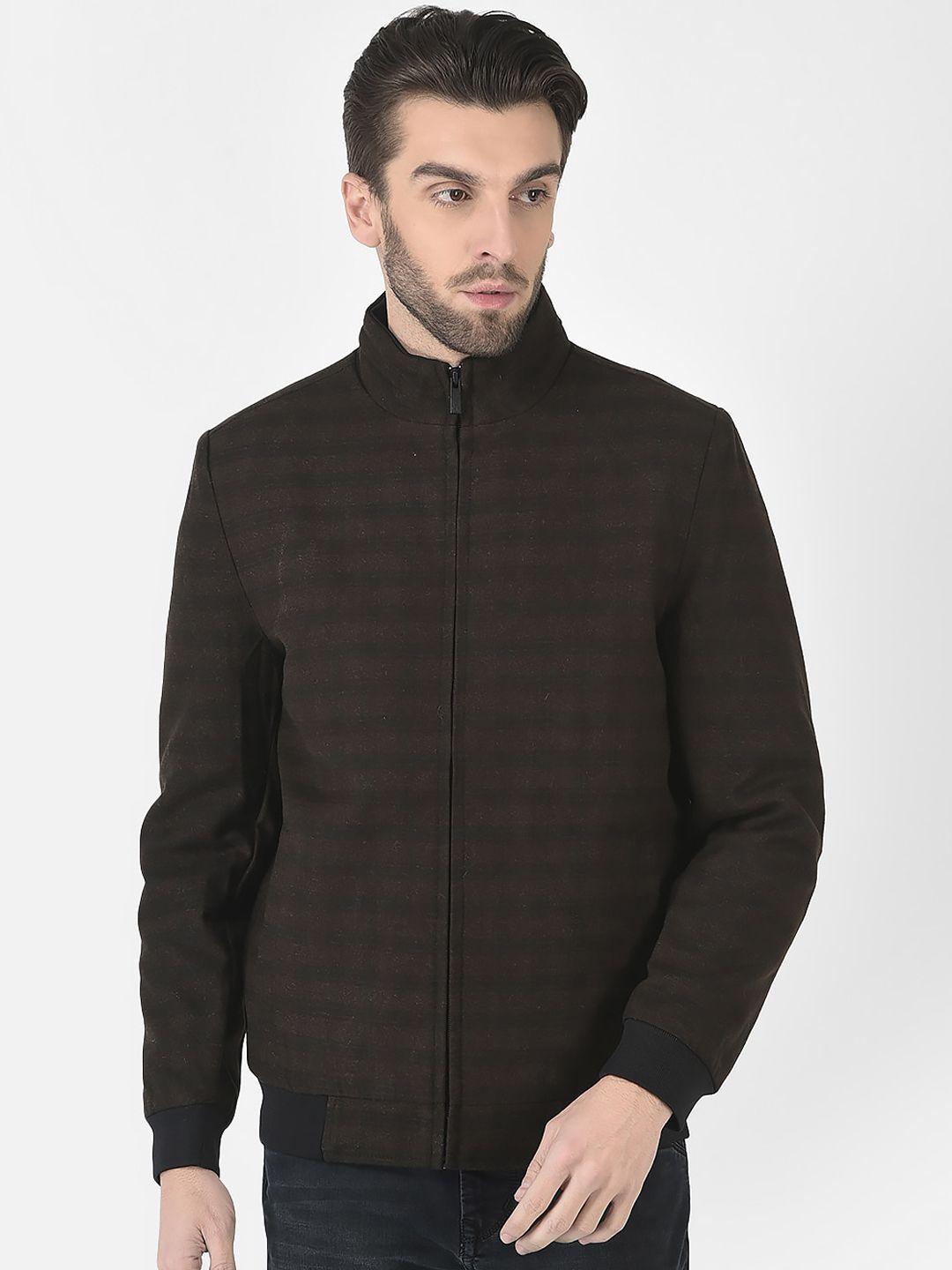 crimsoune club men checked bomber jacket