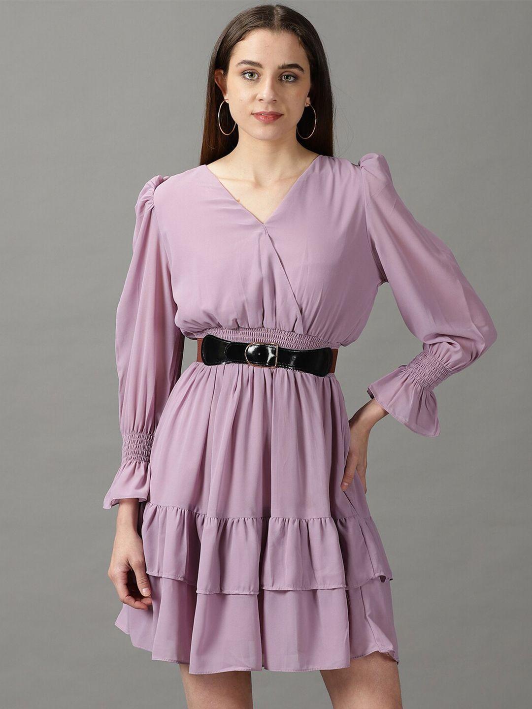 showoff v-neck layered dress