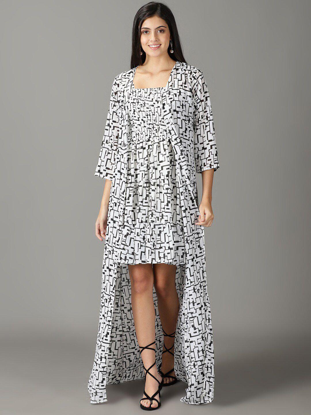 showoff abstract printed a-line dress