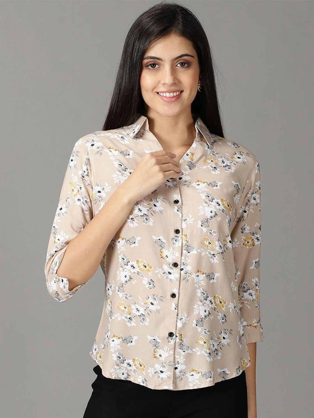 showoff women floral printed casual shirt