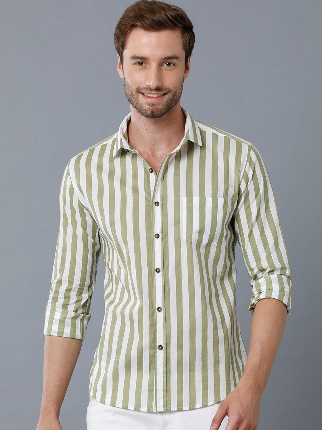 yovish men slim fit striped casual cotton shirt