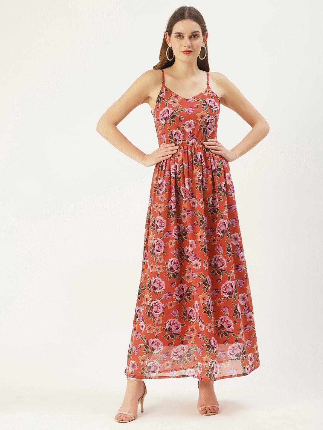 dressberry floral printed georgette maxi dress