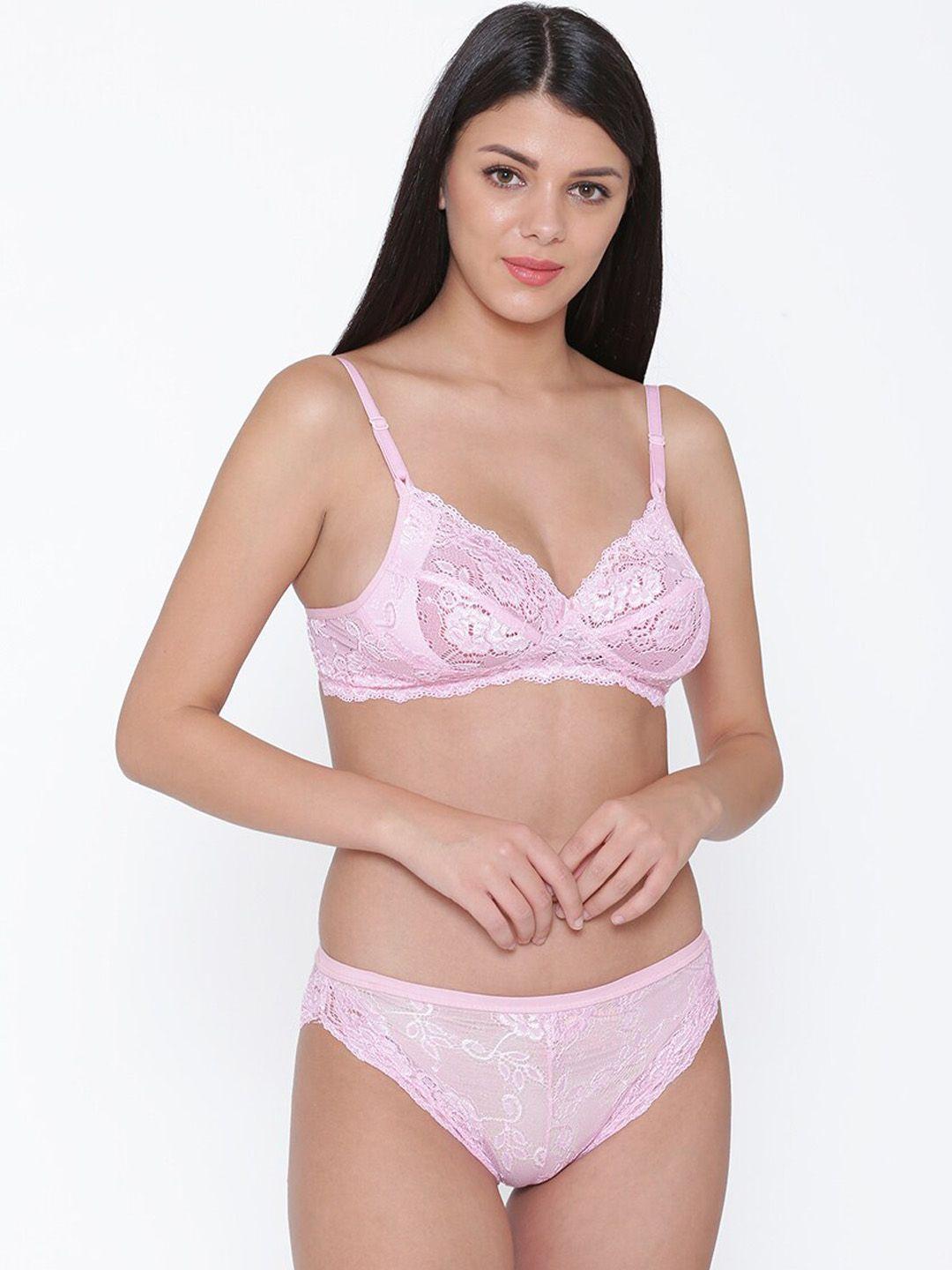 n-gal floral lace lingerie set ktdls03-lightpink