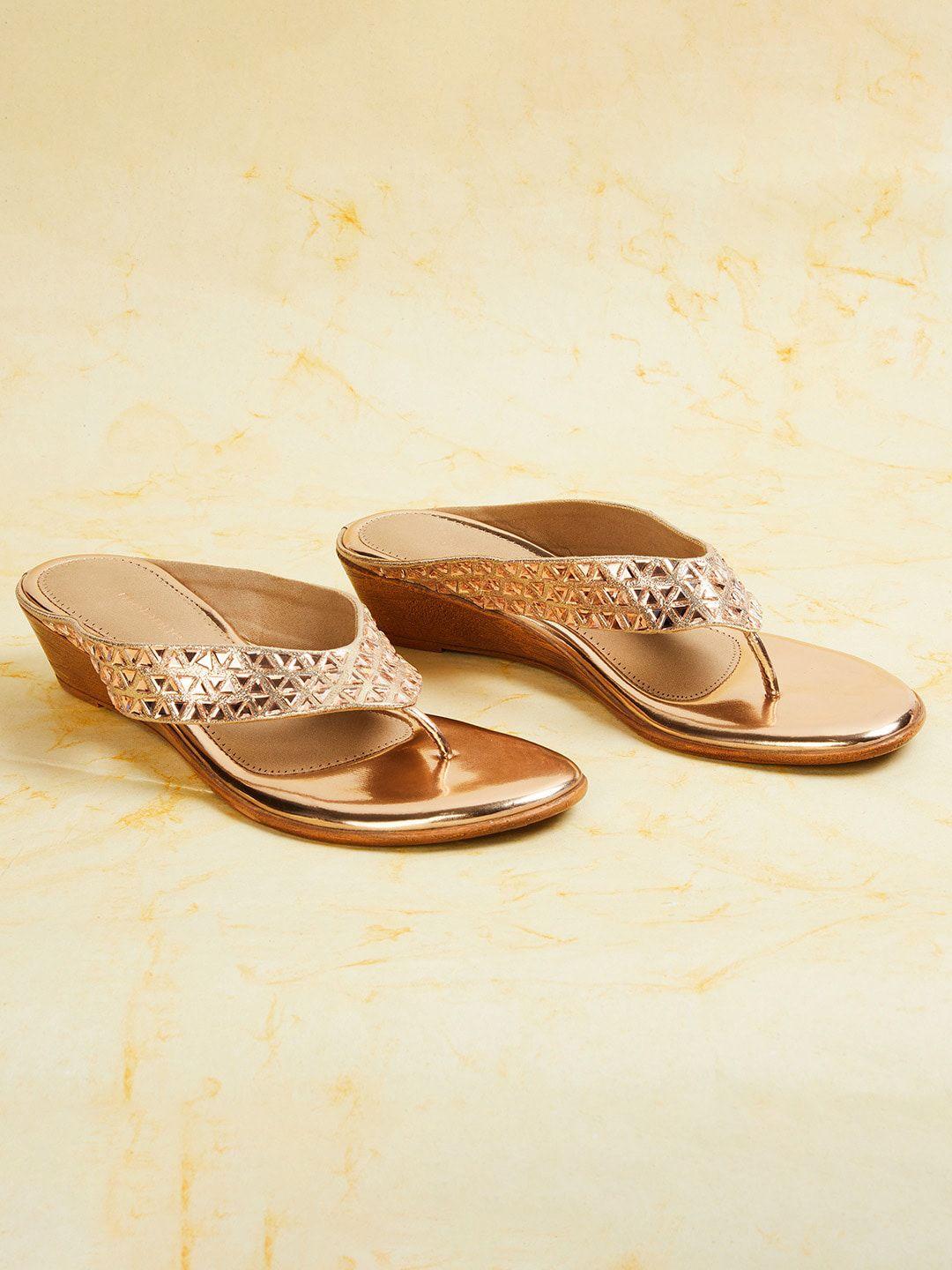 melange by lifestyle women embellished t-strap flats