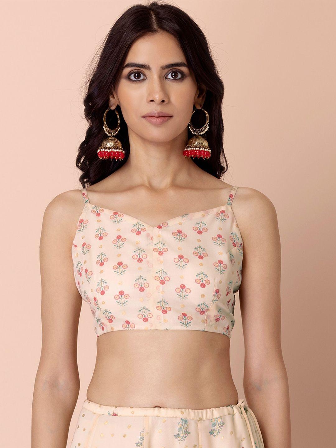 indya floral print georgette crop top