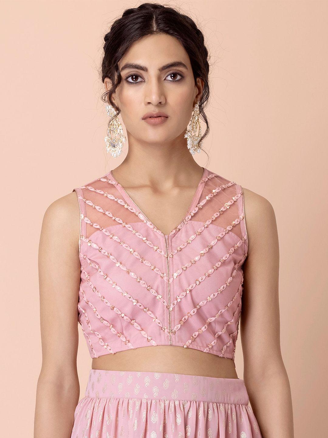 indya embellished embroidered crop top