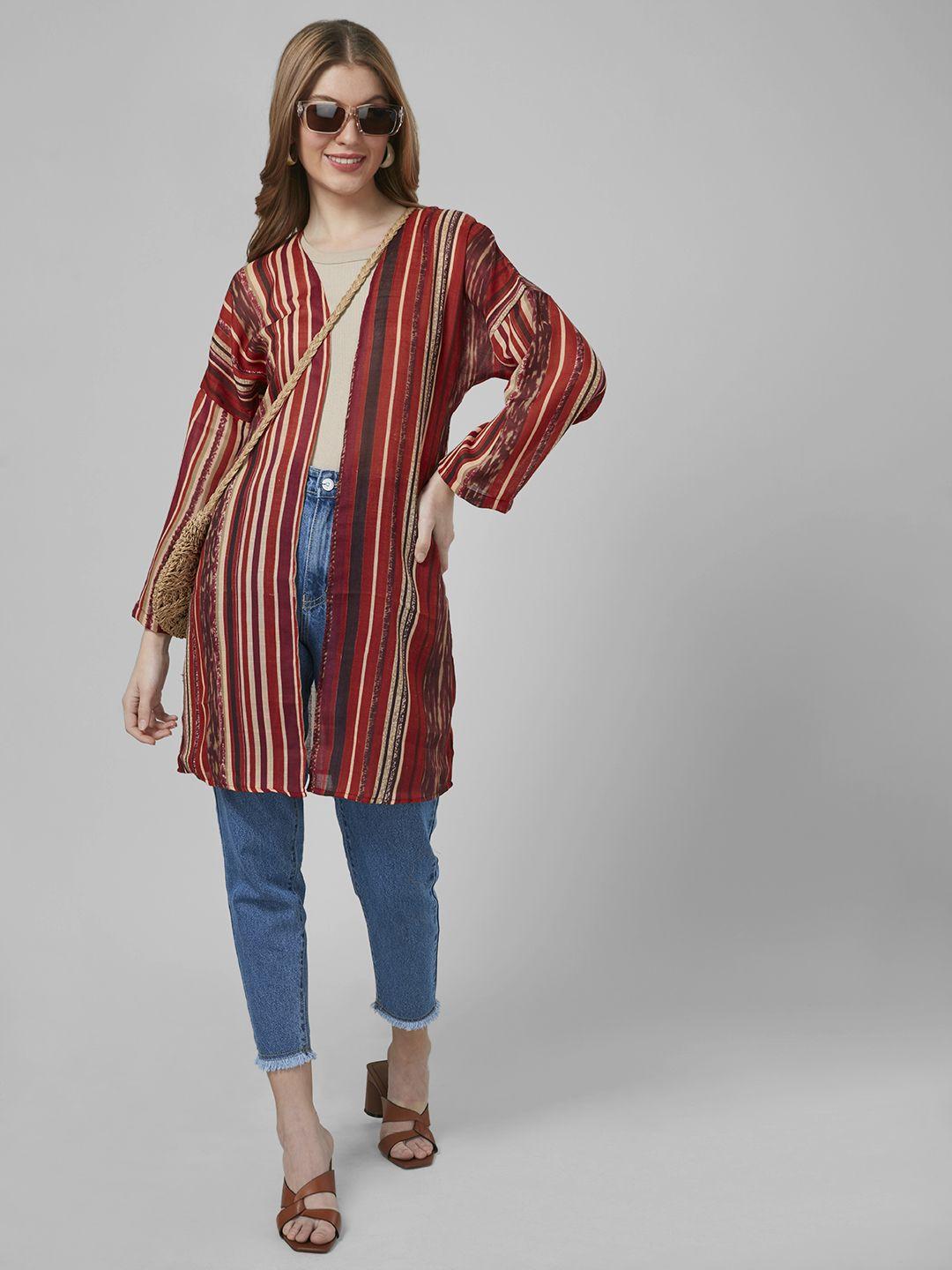 style quotient women printed longline shrug