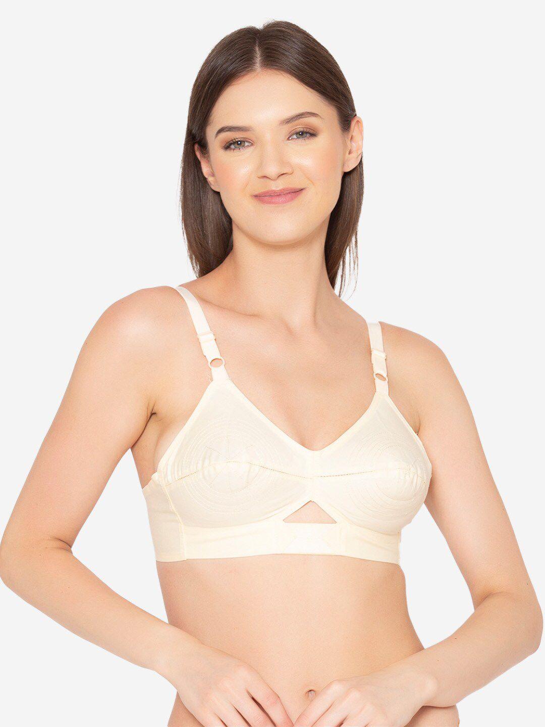 groversons paris beauty solid organic cotton non-padded bra