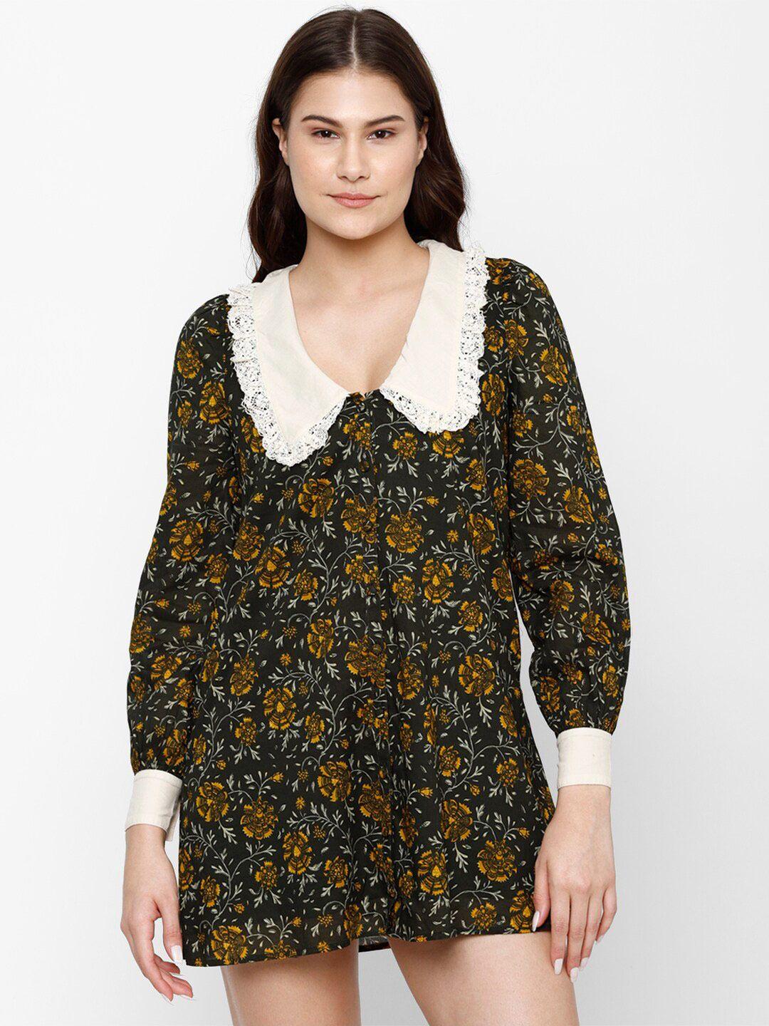 american eagle outfitters floral printed  a-line mini cotton dress