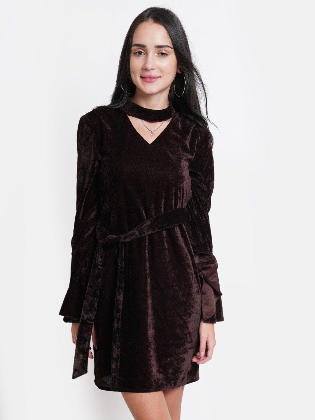 dodo & moa choker neck a-line dress