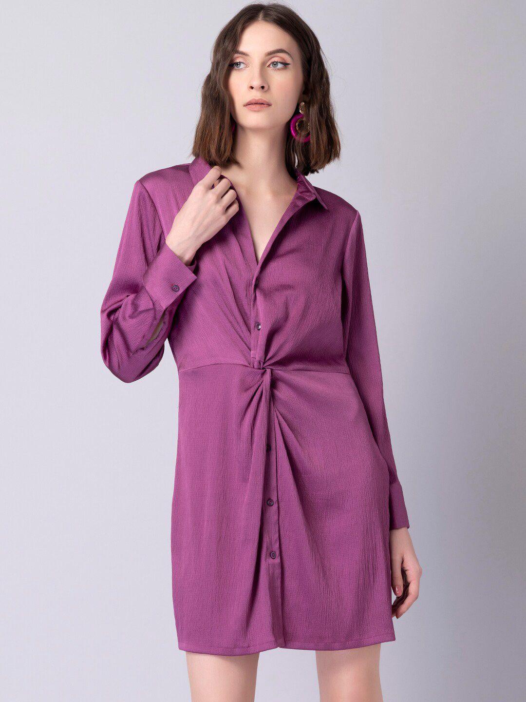 faballey cuffed sleeves shirt dress