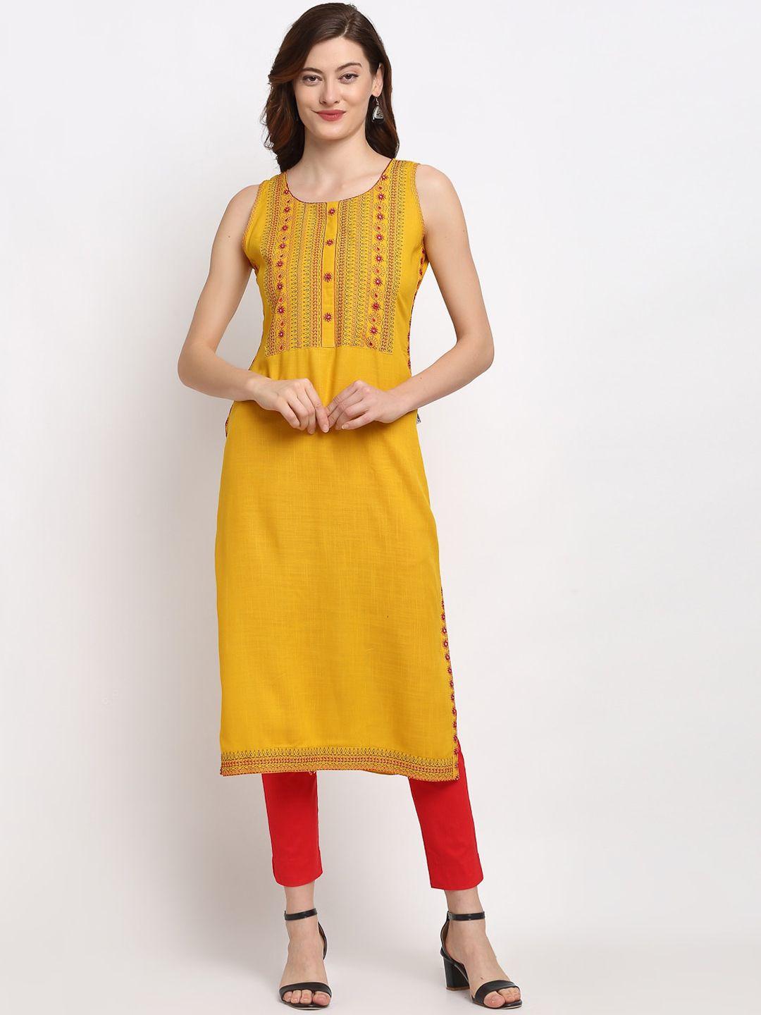 lovely lady ethnic motifs embroidered thread work kurta