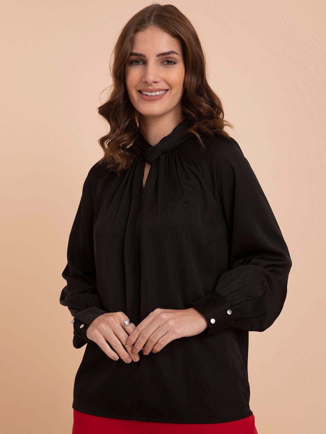 fablestreet keyhole neck satin top