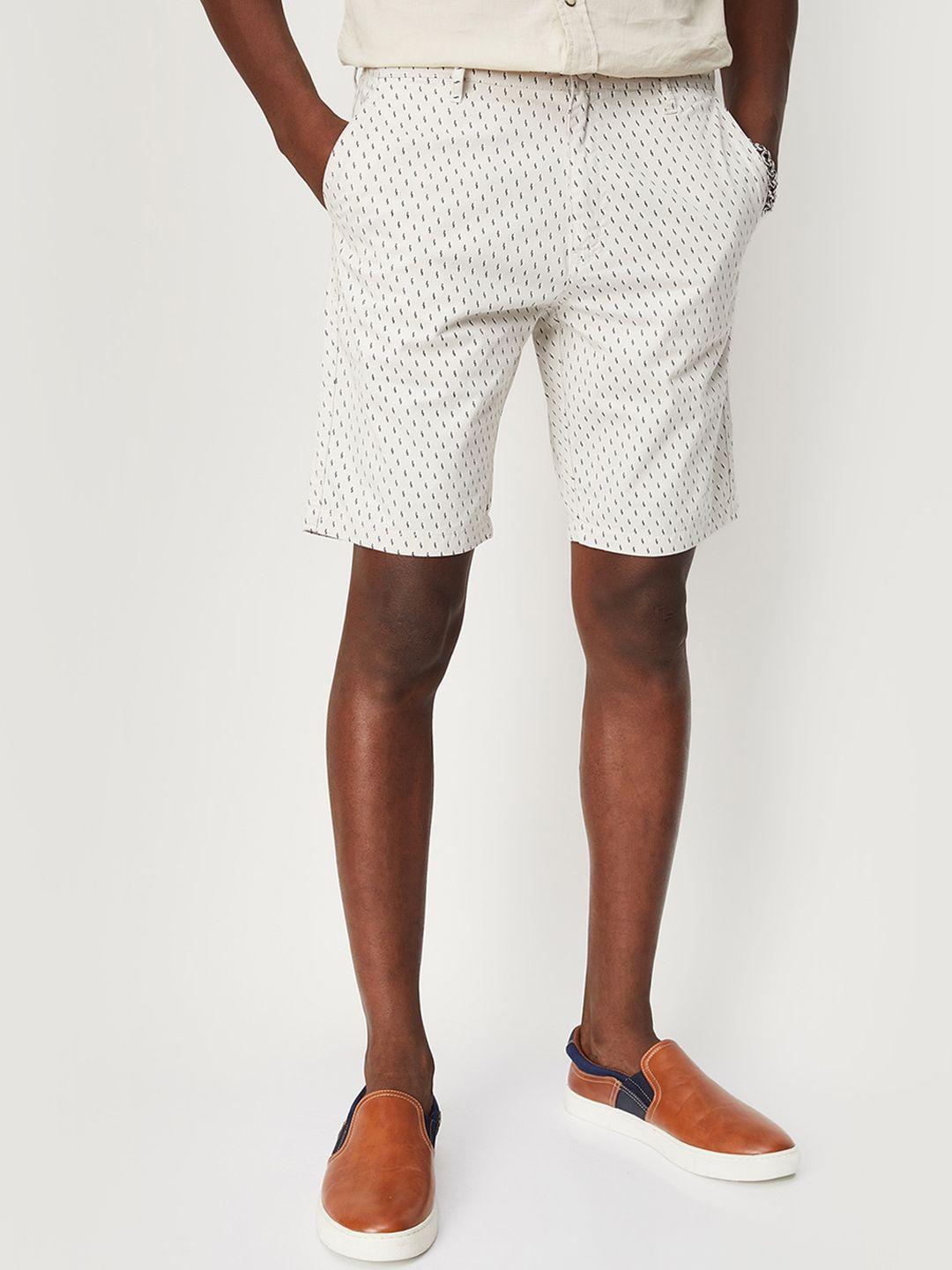 max men printed cotton chino shorts