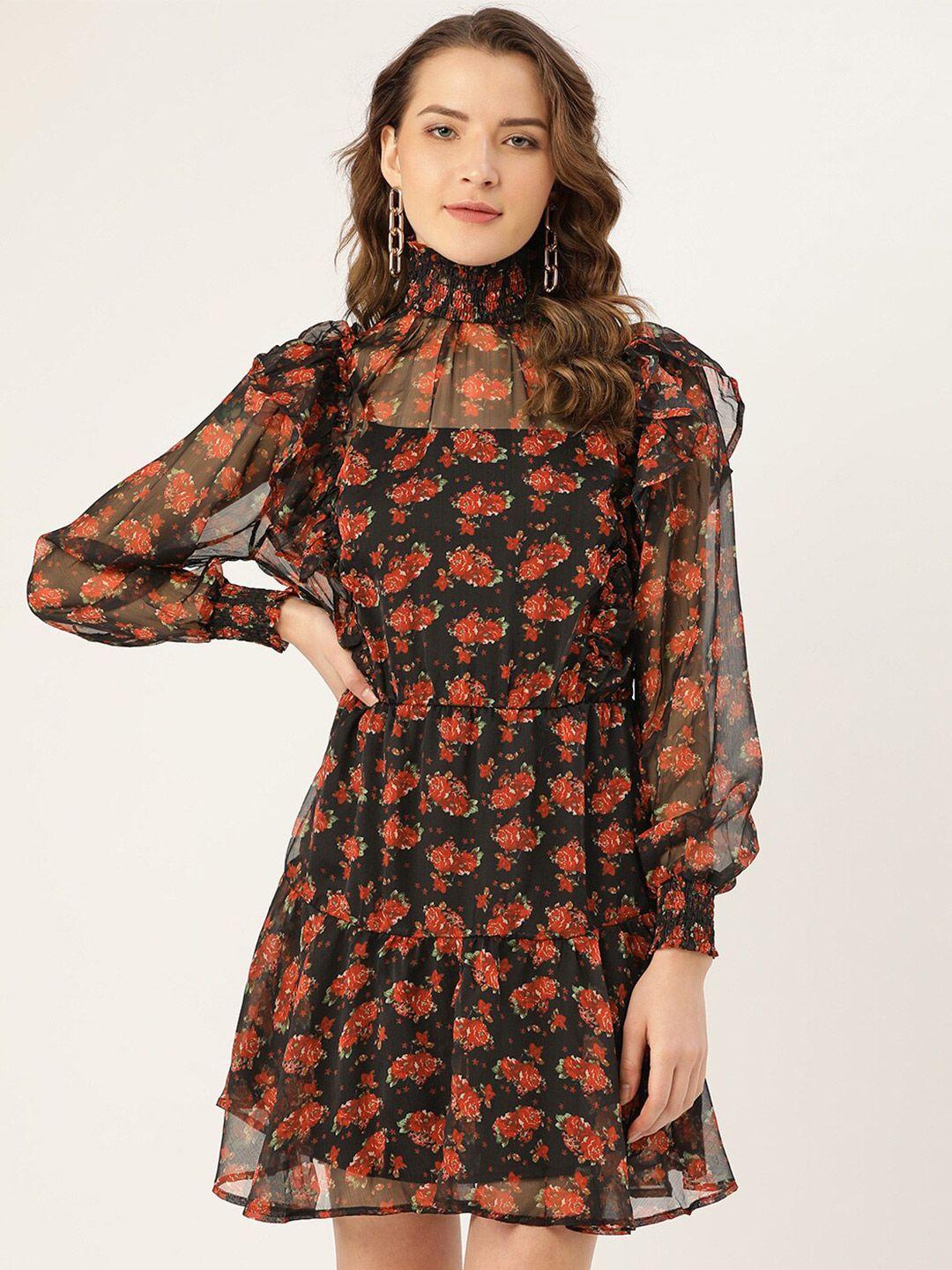 anvi be yourself floral chiffon dress