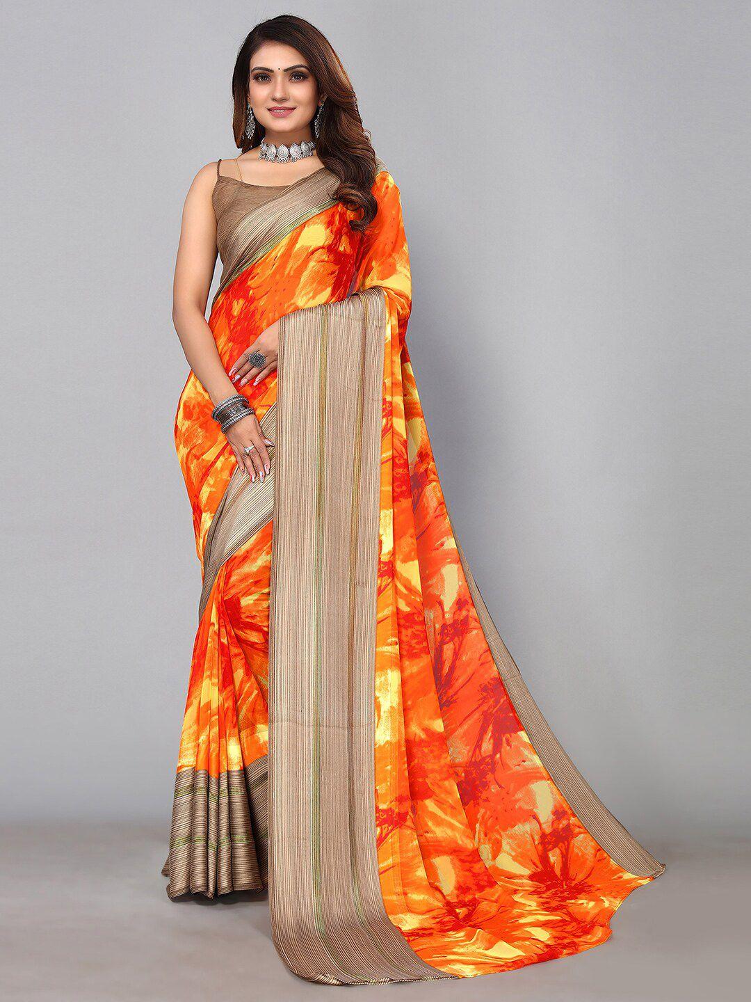 siril printed abstract saree