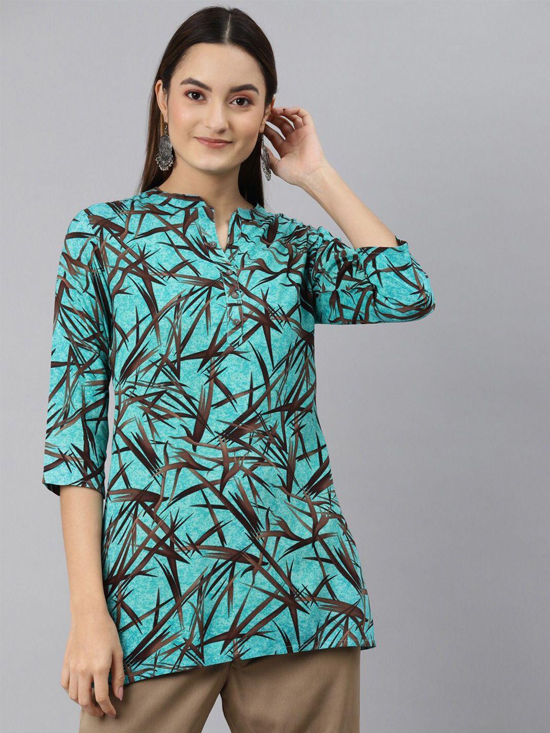 malhaar printed band collar top