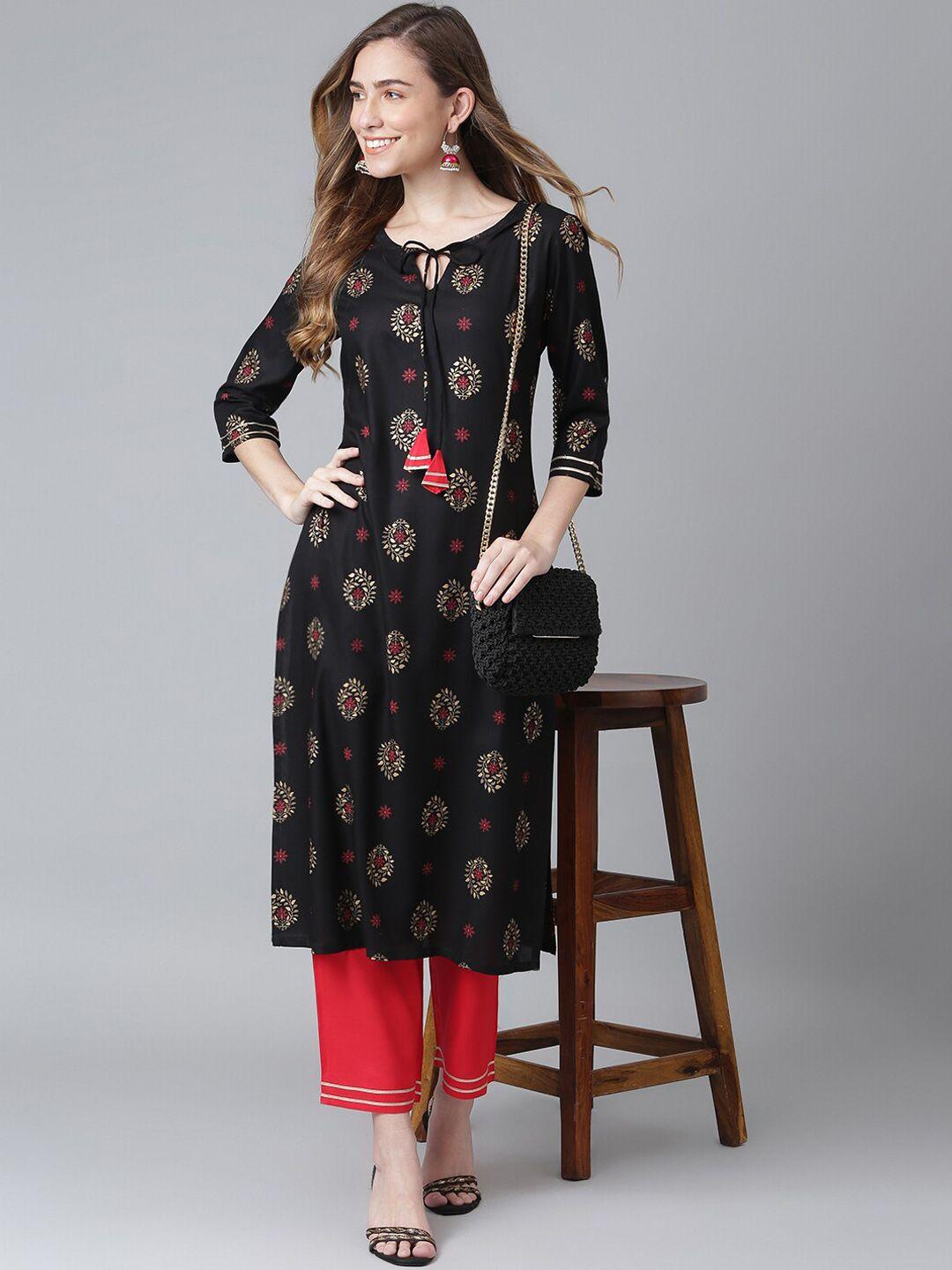 khushal k ethnic motifs printed kurta with trousers