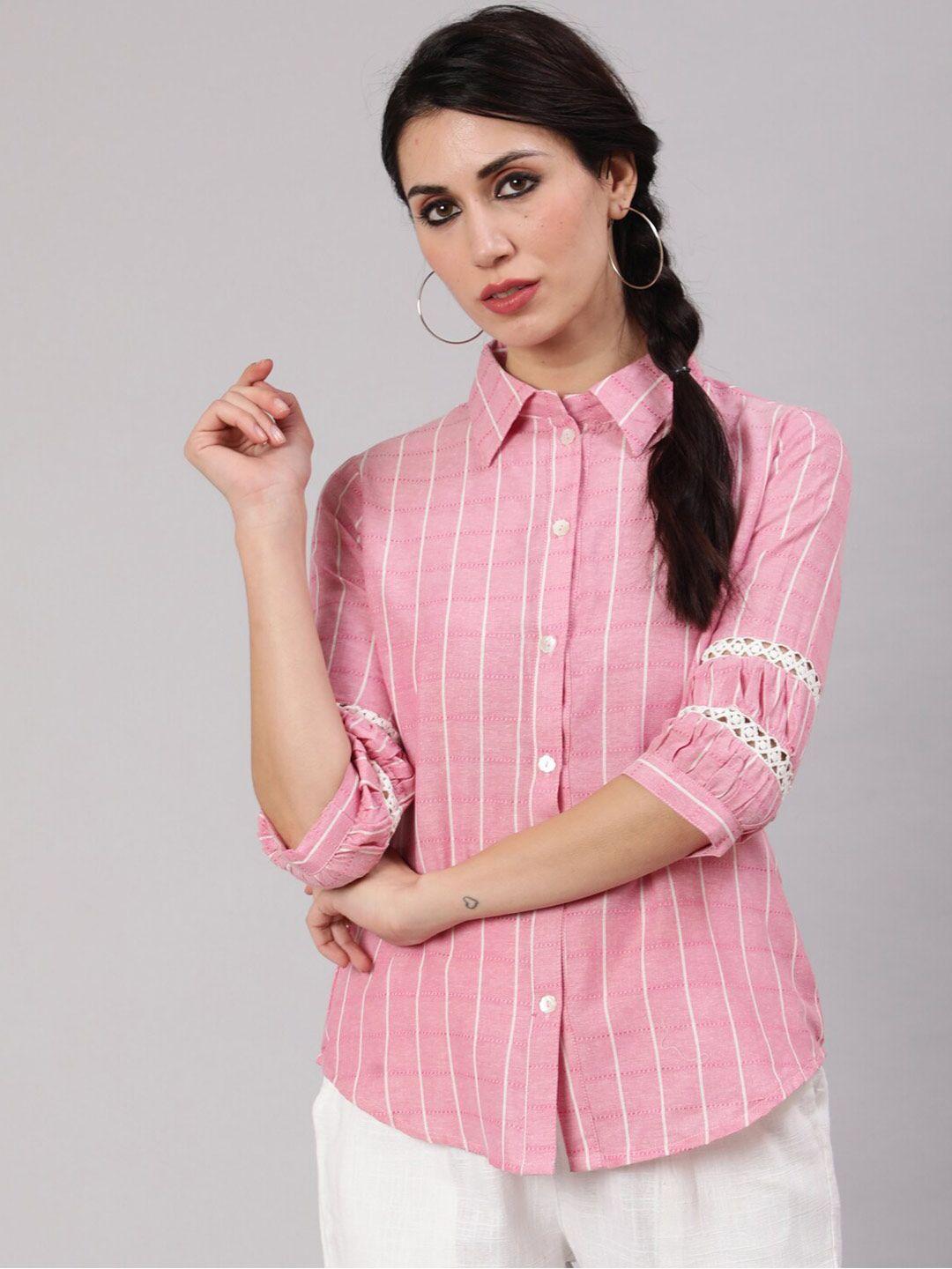 jaipur kurti women striped casual cotton shirt