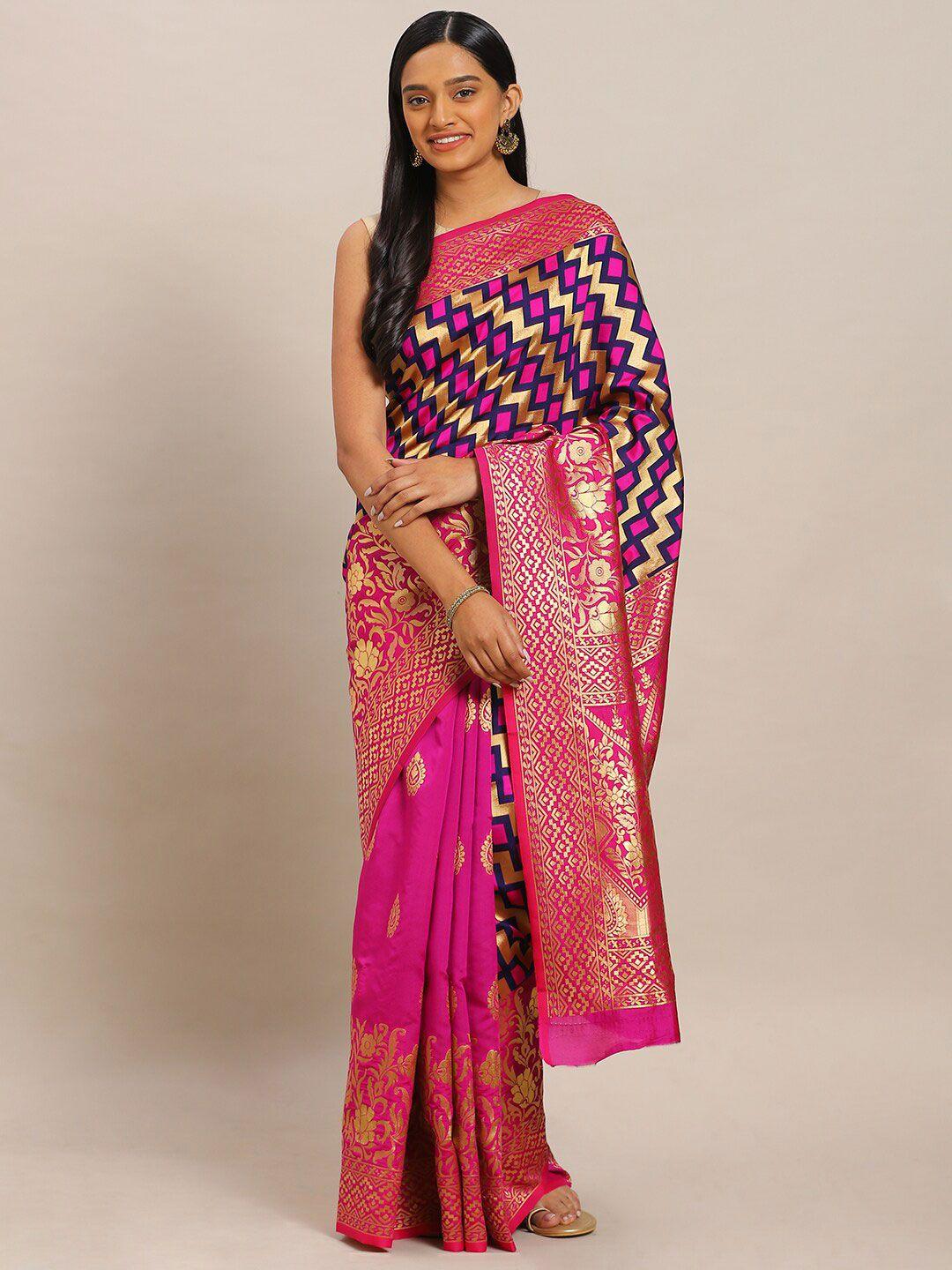 here&now zari silk blend banarasi saree