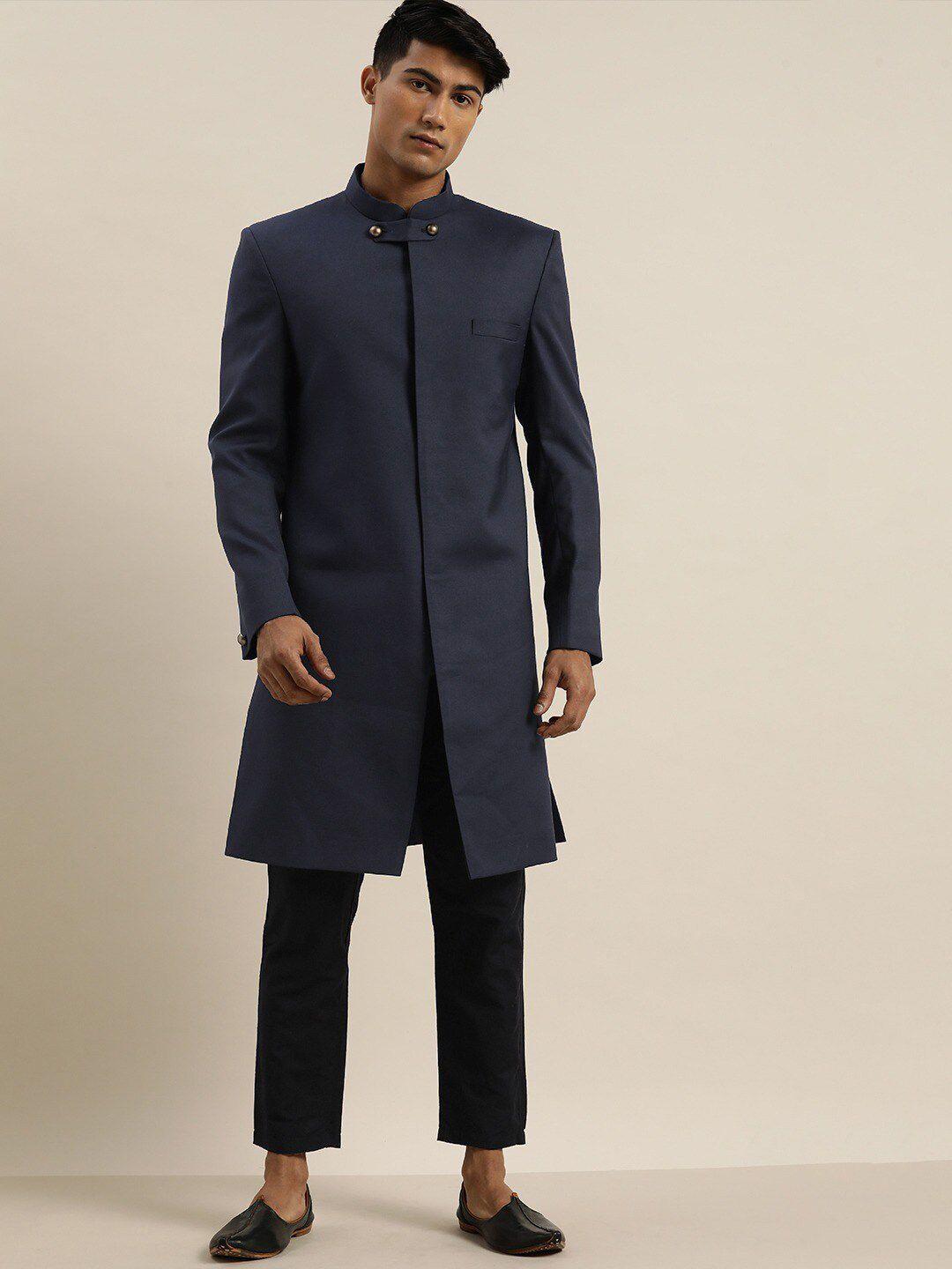 shrestha by vastramay men bandhgala indo-western slim-fit sherwani set