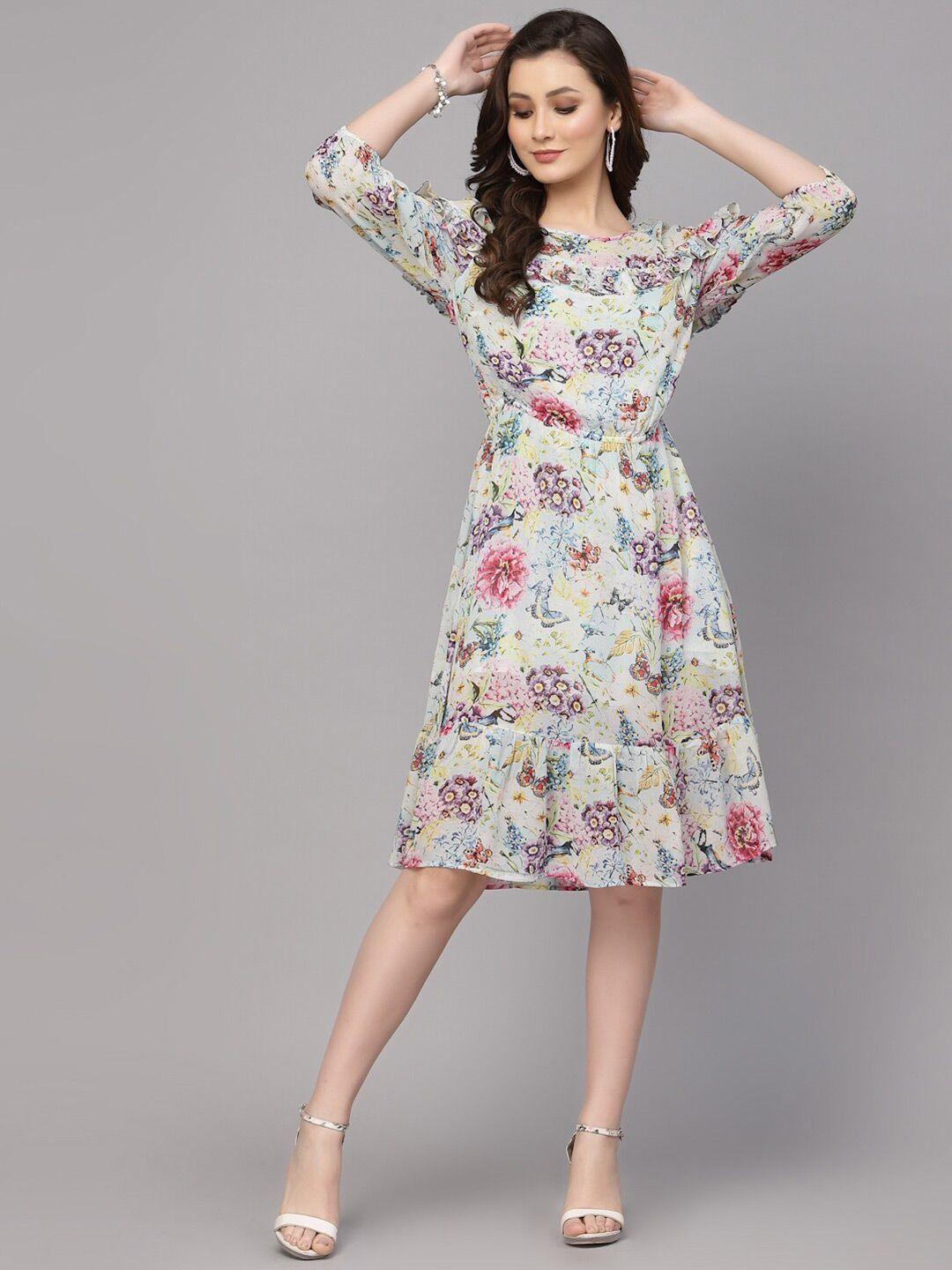 valbone floral a-line midi dress