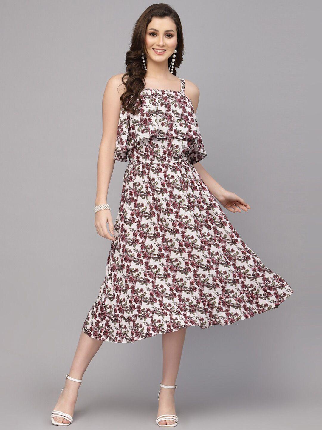 valbone shoulder straps floral midi dress