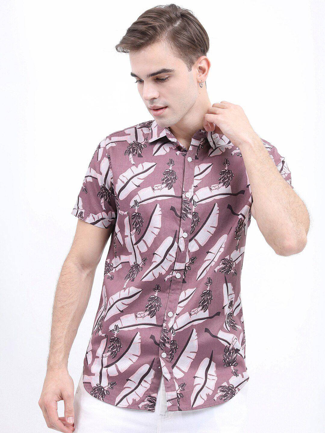 ketch men slim fit printed casual shirt