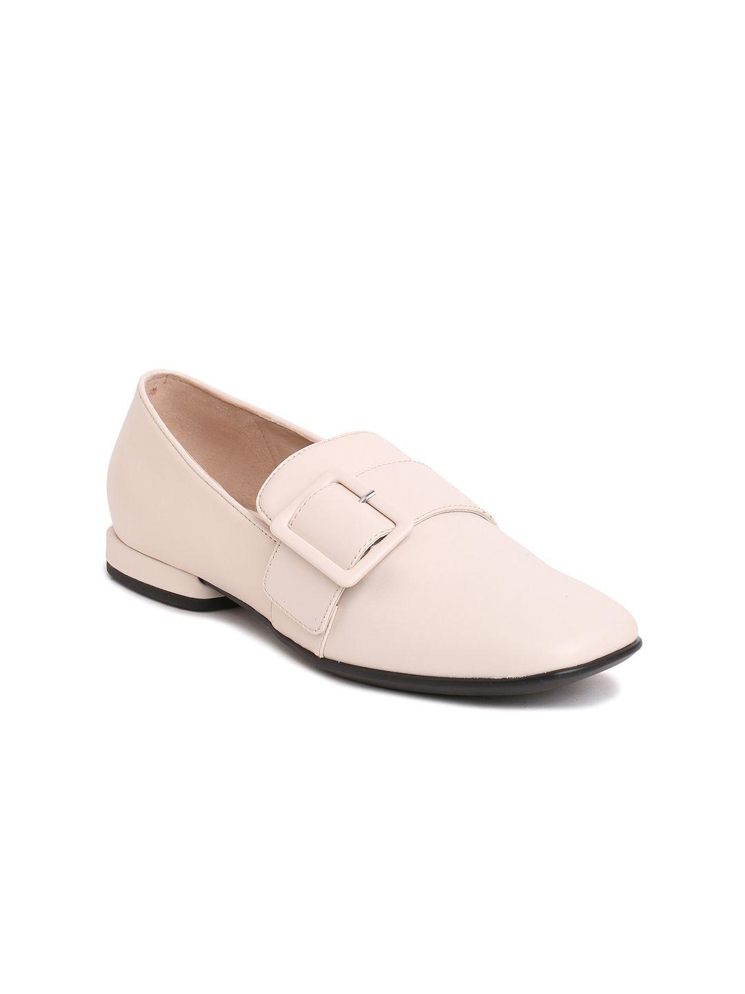 ecco women leather square toe loafers