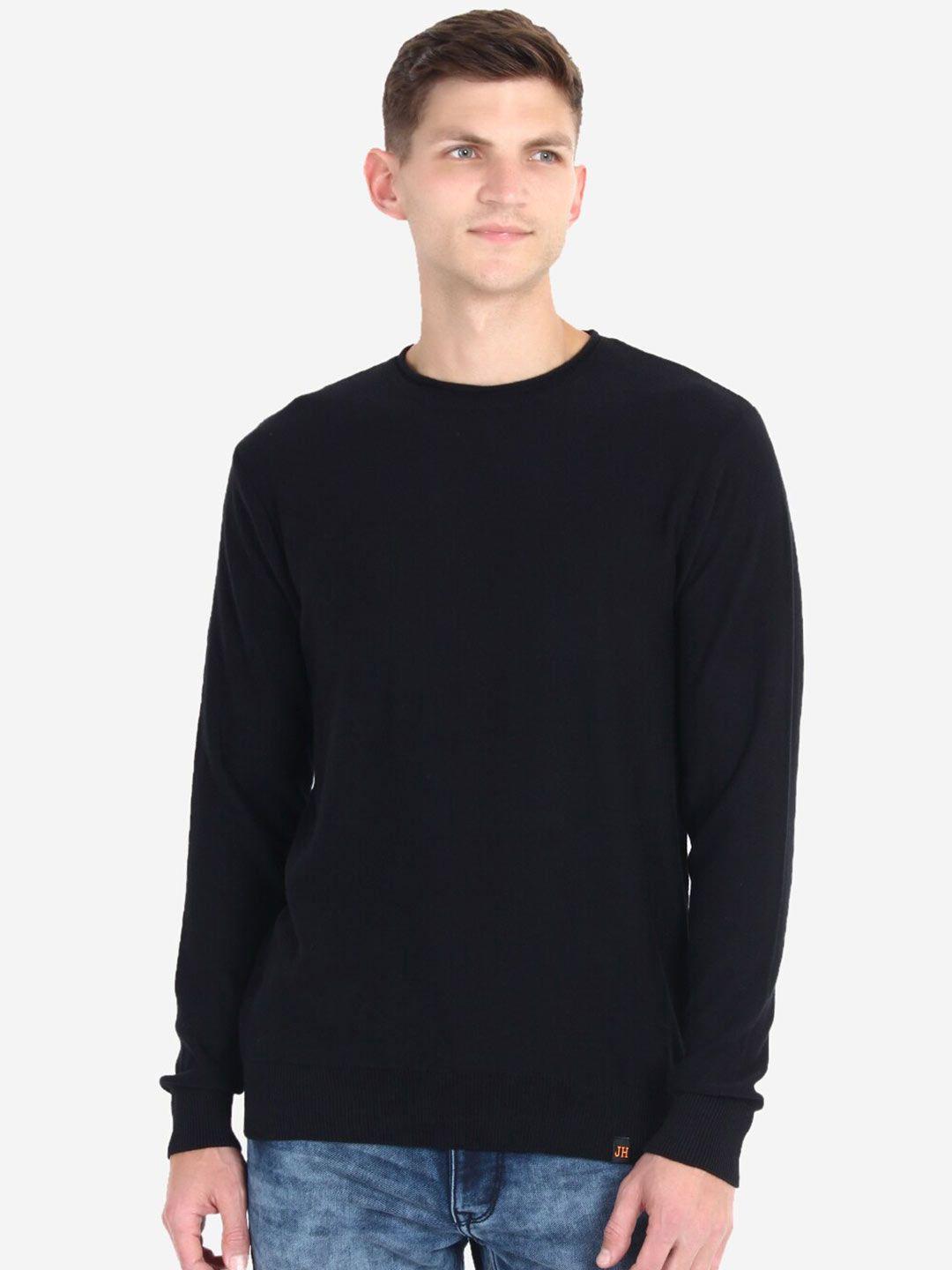 joe hazel men round neck long sleeves pure cotton pullover