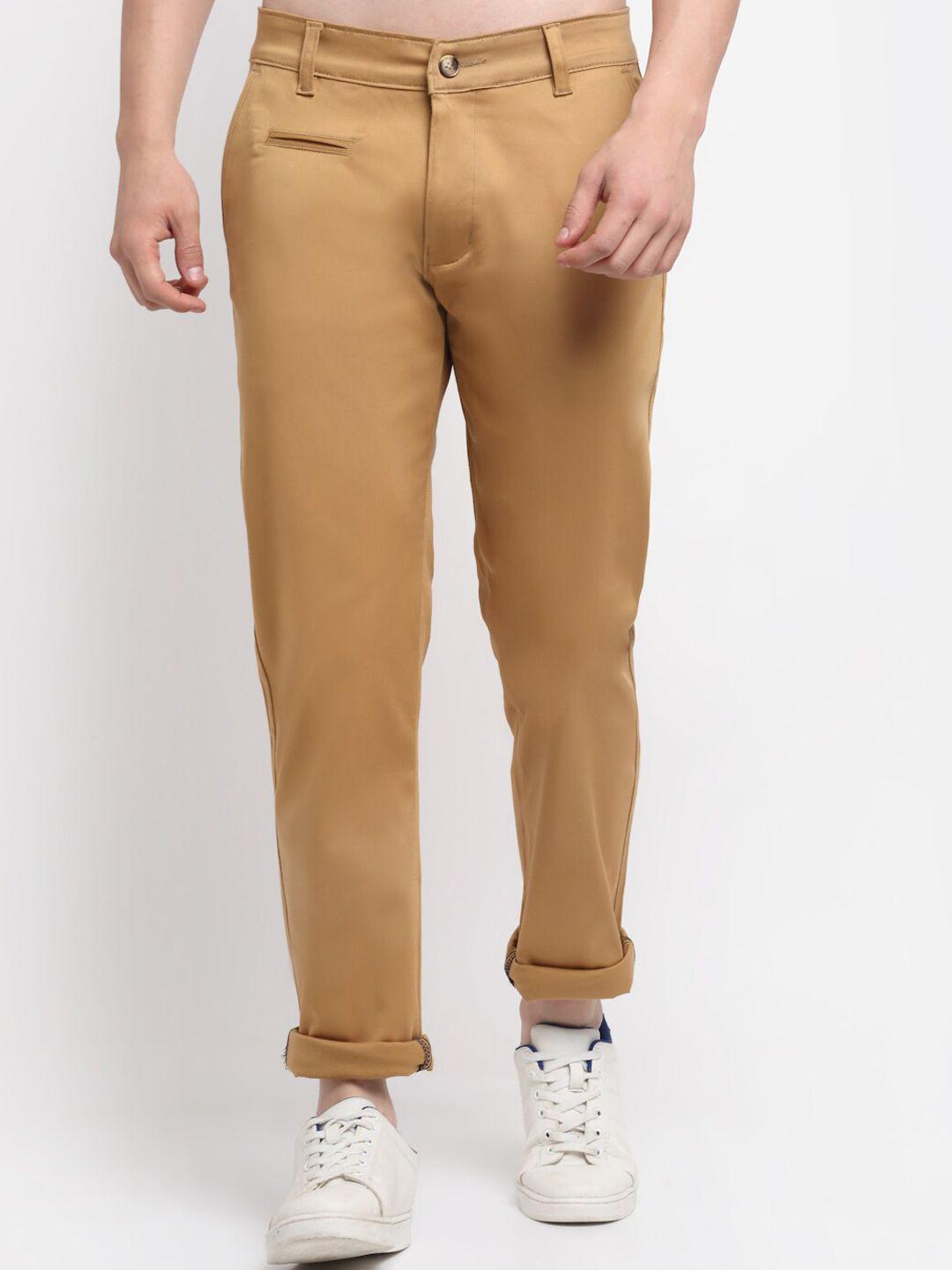 ennoble men smart slim fit easy wash trousers