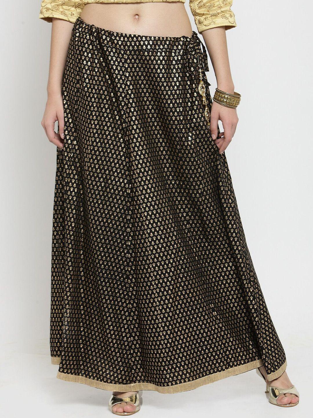 clora creation ethnic printed flared maxi skirt