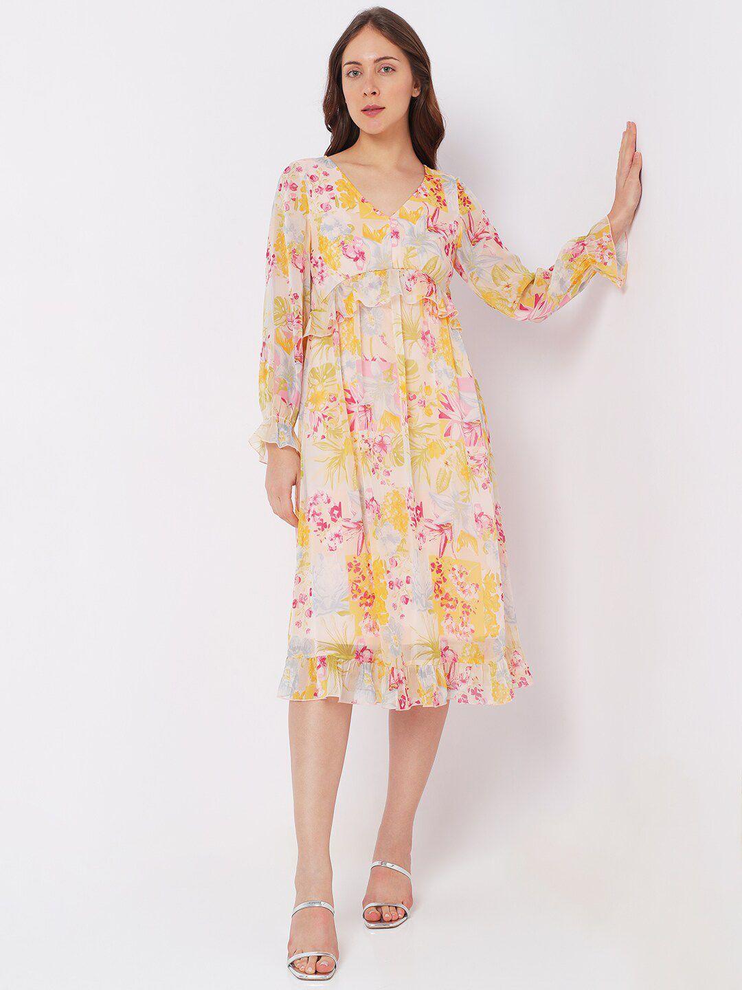 vero moda floral empire midi dress