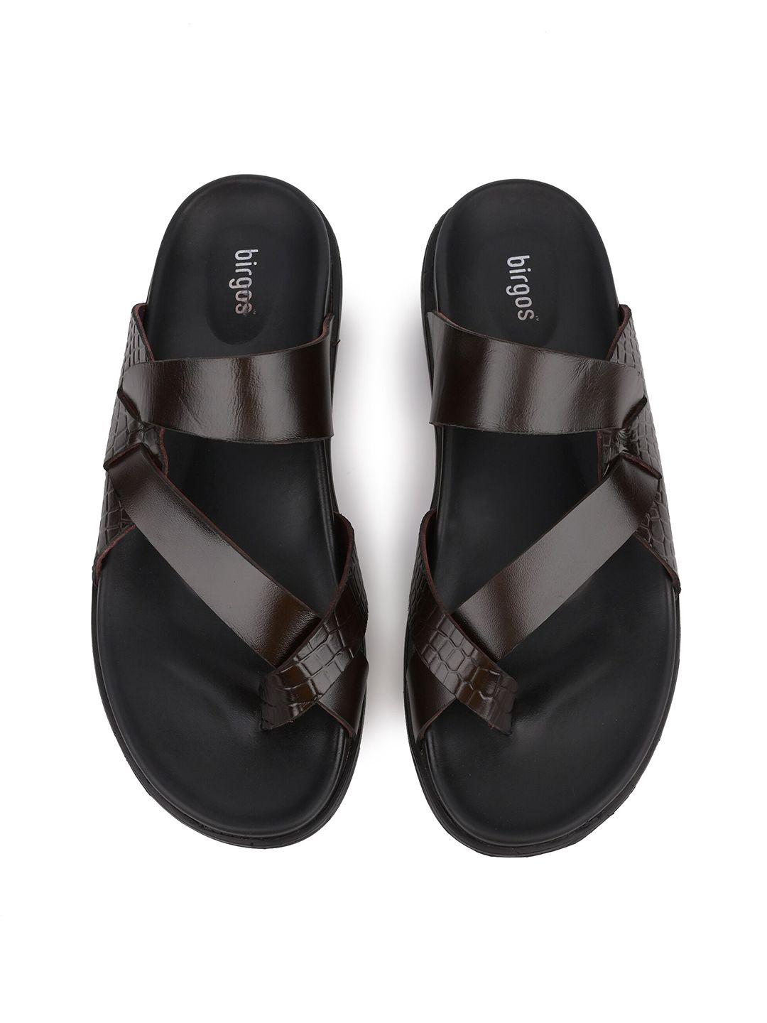 birgos men leather slip-on comfort sandals