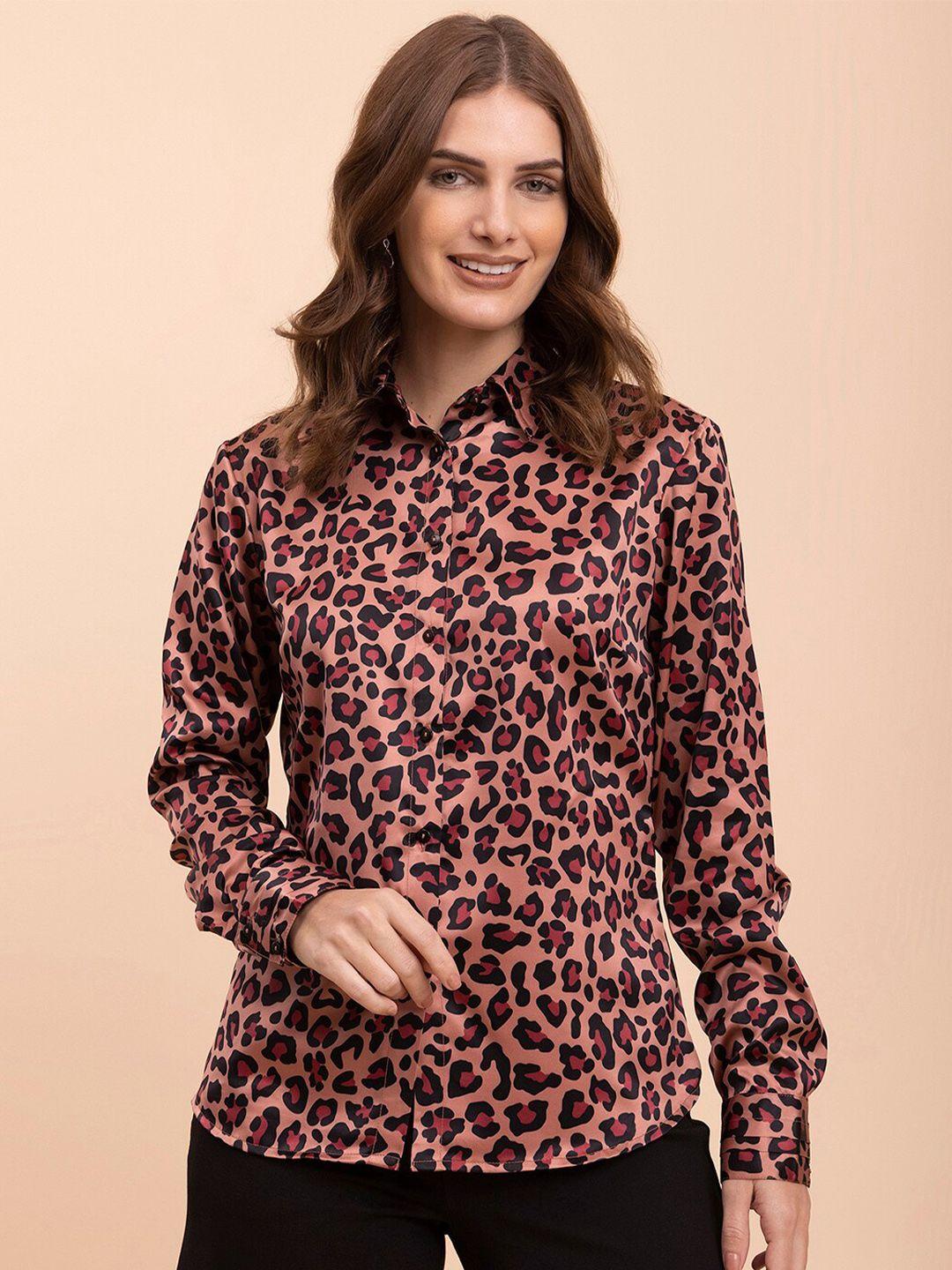 fablestreet women classic animal printed casual shirt