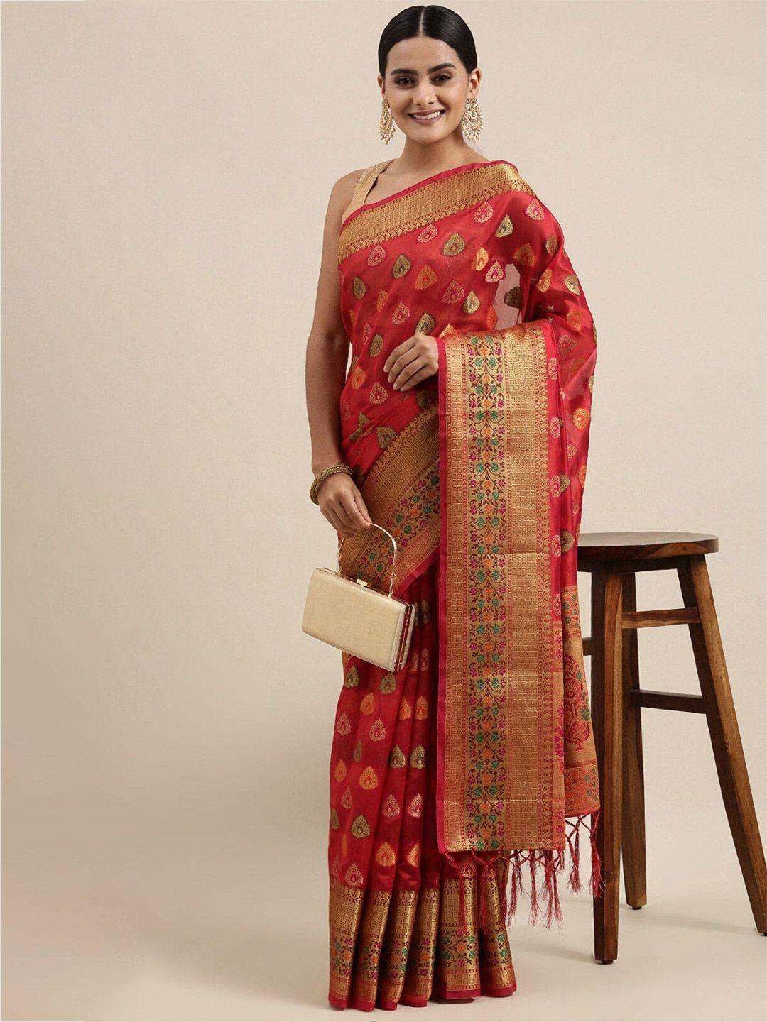 gajarai ethnic motifs zari silk cotton kanjeevaram saree